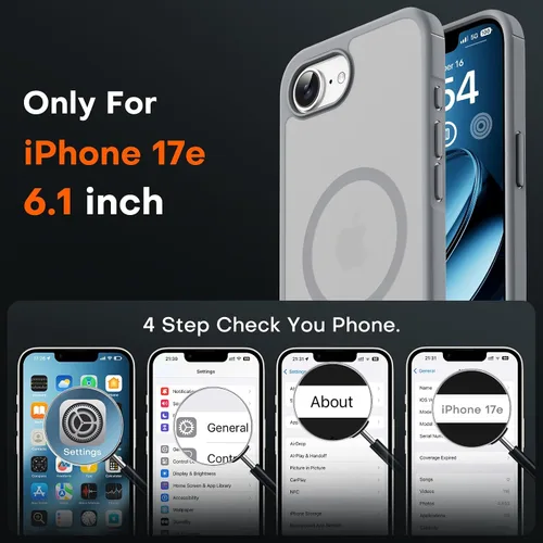 Miniatura 733 de TOCOL Funda para iPhone 11, compatible con Magsafe, protección completa de cámara, imanes integrados, protección contra caídas, funda translúcida