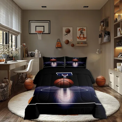 Miniatura 46 de Juego de edredón de caricaturas de autos para adolescentes, juego de ropa de cama de transporte urbano, ropa de cama para decoración del hogar