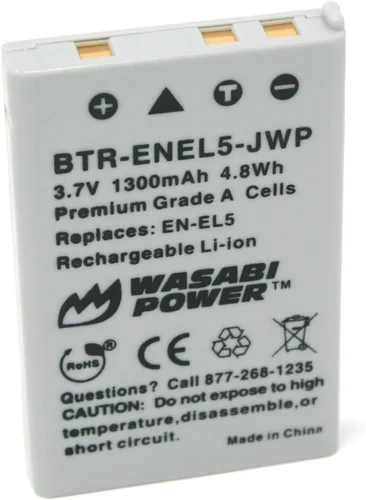 Wasabi Power Batería para Nikon EN-EL5 y Nikon Coolpix 3700, 4200, 5200, 5900, 7900, P3, P4, P80, P90, P100, P500, P510, P520, P530, P5000, P5100,