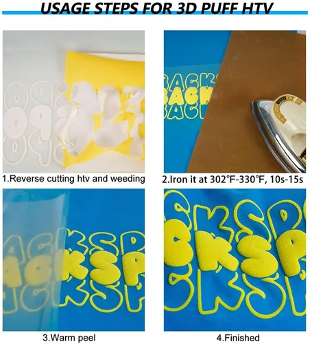 Miniatura 4 de Vinilo de transferencia de calor, 12 pulgadas x 5 pies, vinilo amarillo 3D para planchar en camiseta, compatible con todas las máquinas cortadoras