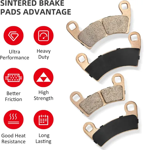 Miniatura 5 de Pastillas de freno delanteras y traseras sinterizadas para Polaris Ranger-1000 2018-2024 General-1000 2016-2024 RZR-900-4 2015-2018 RZR-1000-S4