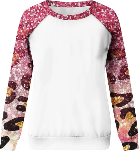 Miniatura 3 de Blczomt Womens Sweatshirts Round Neck Casual Patchwork Fall Fashion Outfits Long Sleeve Comfy Trendy Raglan Pullover Tops