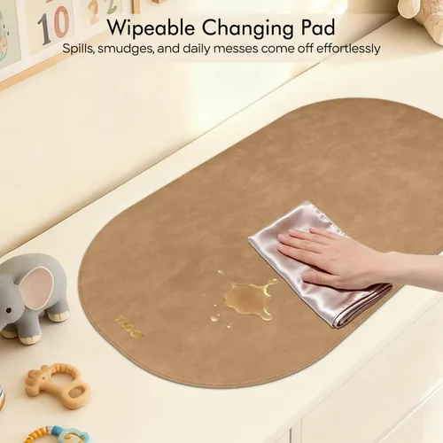 Miniatura 5 de Cambiador portátil, cambiador de pañales, cambiador de bebé, impermeable y lavable, almohadilla de cambio de cuero vegano para el hogar y viajes