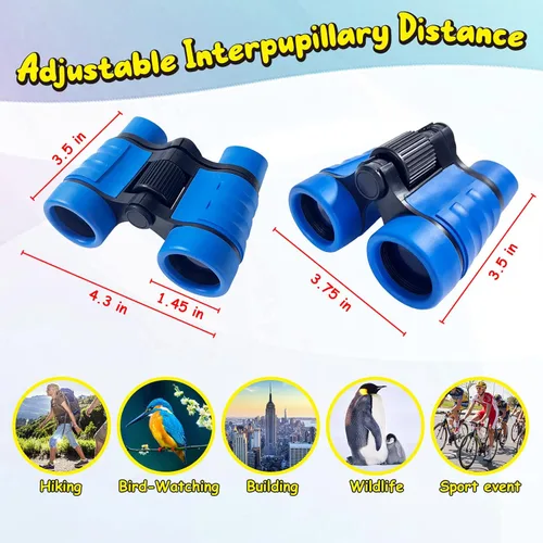 Miniatura 3 de ESSENSON - Binoculos para niños, juguetes, regalos para niños de 3 a 12 años, niños o niñas, telescopio para niños, juguetes al aire libre para Azul