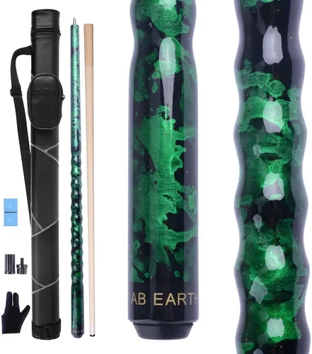 Miniatura 11 de Kit de palo de billar con punta de 13 mm y diseño ergonómico de 58 pulgadas, palo de arce canadiense con estuche duro Azul