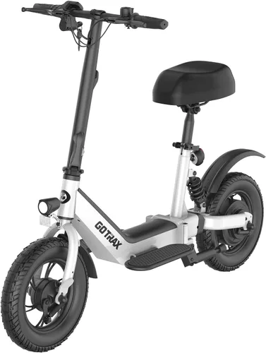 Miniatura 8 de Gotrax Patinete eléctrico A5 con asiento para adultos, neumático de 12 pulgadas, máximo 15.5 millas y 15.5 millas por hora de potencia por motor