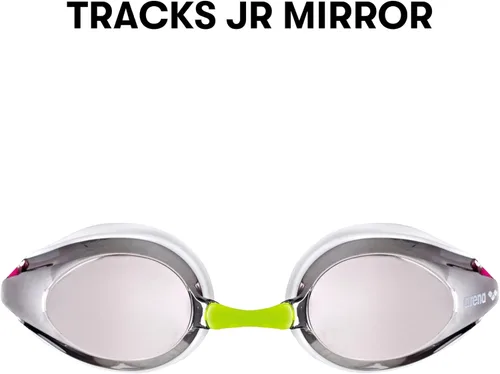 Miniatura 3 de ARENA Tracks Gafas de natación unisex para niños y jóvenes, para carreras esenciales, antiempañamiento, lentes de espejo con revestimiento