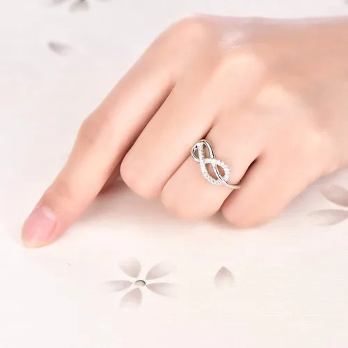 Miniatura 4 de STARCHENIE Anillo infinito para mujer, anillo de plata de ley 925, Plata de ley 925, metal