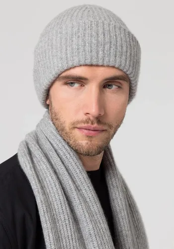 Miniatura 2 de Gorro de punto grueso para hombre, cachemira, suave y elástico, gorro cálido para invierno