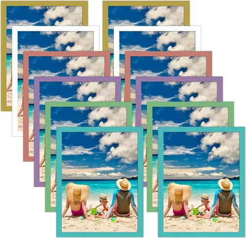 Miniatura 15 de CRUGLA Portarretratos magnéticos de 4 x 6 pulgadas para refrigerador, paquete de 12 unidades, hoja magnética modificada con parte trasera