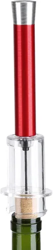 Tbest Sacacorchos de presión de aire de aluminio, popper de corcho, abrebotellas, rojo