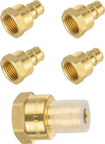 Miniatura 11 de Paquete de 2 accesorios de latón de expansión EFIELD Pex A de 1/2 x 1/2 pulgadas, codo hembra NPT para conexión de tubo Pex-A, ASTM F1960