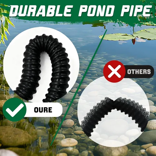 Miniatura 3 de Tubería de estanque de 1" × 3.05 metros en PVC flexible negra, tubo de PVC para estanque de jardín - Tubo reforzado y resistente a arrugas