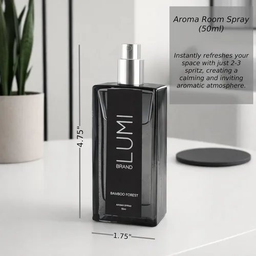 Miniatura 6 de Juego de regalo de aroma de lujo Bosque de bambú – Difusor de caña (6.8 fl oz), vela de soja con mecha de madera (7.05 oz), spray para habitación