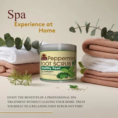 Miniatura 5 de OKAY Exfoliante de pies de menta, exfoliante de pies, ideal para talones agrietados, pedicuras, removedor de piel muerta, exfoliante para callos