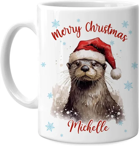 Miniatura 48 de Hyturtle Regalos personalizados para amantes de los osos – Taza de café de cerámica con nombre personalizado de oso con sombrero de Papá Noel