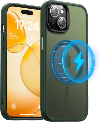 Miniatura 23 de Meifigno Magic Mag Series - Funda diseñada para iPhone 15 Pro, protección de grado militar y compatible con MagSafe, parte trasera mate translúcida
