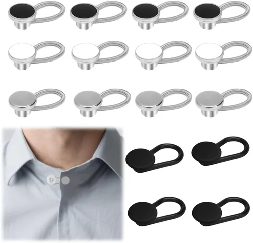 16 extensores de cuello para camisas de hombre, extensor de cuello cómodo, extensor de botón ajustable para camisas de vestir, botón de cuello,