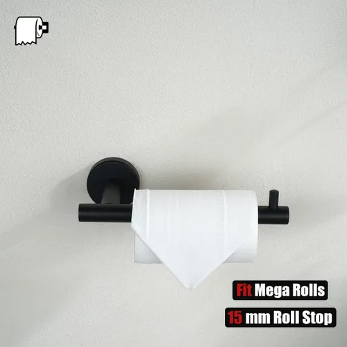 Miniatura 8 de JQK BAS165-PB - Juego de accesorios de baño de 5 piezas, soporte de pared negro mate, incluye barra de toalla de 24 pulgadas, anillo de toalla de 7