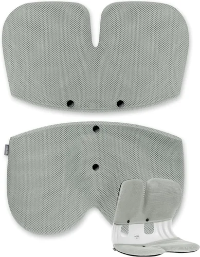 Miniatura 12 de curble Grand Cover, funda desmontable para silla de adulto, soporte ergonómico para respaldo de silla y soporte lumbar (azul)