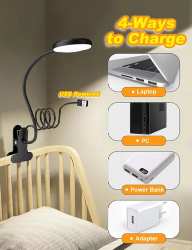 Miniatura 6 de Lámpara de escritorio con abrazadera-HLXS-111 (luz cálida/blanca con puerto USB- 10W)