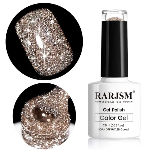 Miniatura 17 de RARJSM - Esmalte de uñas de gel con purpurina, de color verde oliva, brillante y brillante, para manicura DIY y salón de uñas, requiere secado