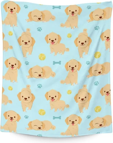 Miniatura 26 de Golden Retriever - Manta para niñas, tamaño de regazo de 30 x 40 pulgadas, manta de felpa suave y mullida, manta colorida y linda para sala de estar