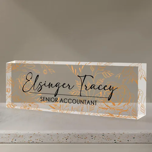 Miniatura 16 de Placa de nombre de escritorio personalizada, regalos personalizados de agradecimiento a los empleados, placa de identificación acrílica