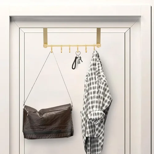 Miniatura 7 de Ganchos sobre la puerta, colgador de puerta, perchero de 6 ganchos para colgar sobre la puerta, organizador de puerta de aluminio resistente