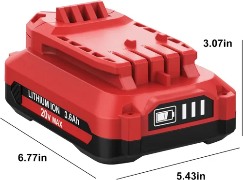 Miniatura 10 de Paquete de 2 baterías de iones de litio de 20 V 3600 mAh de repuesto para Craftsman V20, compatible con Craftsman batería de 20 voltios, 3.6 Ah MAX