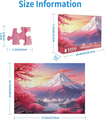 Miniatura 3 de Rompecabezas de 1000 piezas para adultos Iceberg Sakura Rompecabezas de 1000 piezas de flor de cerezo para adultos 1000 piezas Monte Fuji pintura al