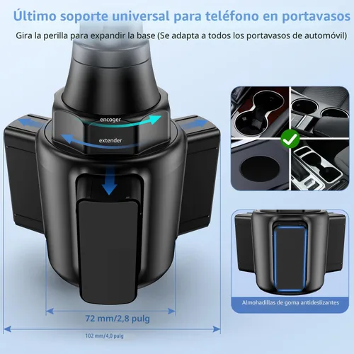 Miniatura 3 de bokilino Soporte de Teléfono de Copa para Automóvil, [Versión Mejorada] Soporte Universal de Copa para Teléfono con Cuello Largo y Ajustable