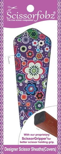 Miniatura 108 de Fundas protectoras para tijeras de diseñador, 4 unidades, tamaño surtido, diseño floral victoriano azul #4-304 Jardín floral victoriano azul
