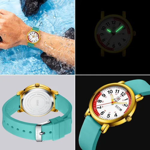 Miniatura 4 de Blekon Pulsometer Nurse Watch with Secondhand – Scrub Matching Band Colors for Medical Professionals – Super Easy to Read Dial w/Day and Date