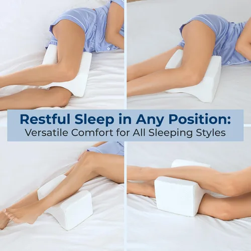 Miniatura 4 de 5 STARS UNITED Almohada de rodilla grande para personas que duermen de lado + almohada de rodilla para dormir de espalda, cojín de espuma