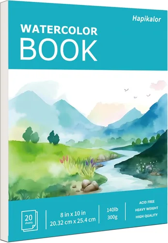 Miniatura 11 de Hapikalor Bloc de Papel de Acuarela, Papel de Acuarela de 9"x12", Libro de Papel de Dibujo y Pintura de Artista de 140lb/300gsm, Suministros de Arte