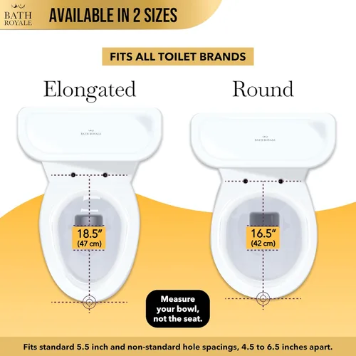 Miniatura 2 de Bath Royale Asiento de inodoro redondo de cierre suave con tapa BR500-00 blanco, cómodo, duradero, resistente, resistente a las manchas y fácil