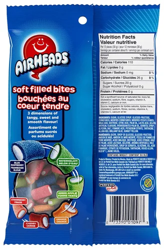 Miniatura 2 de Airheads Soft Filled Bites - Caramelo masticable con sabor a fruta, sabores surtidos, 6.00 oz