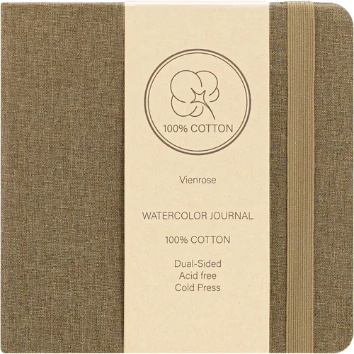 Vienrose Cuaderno de bocetos de acuarela, diario de acuarela de 5.5 x 5.5 pulgadas con 24 hojas de 140 libras (300 GSM) de papel de acuarela de