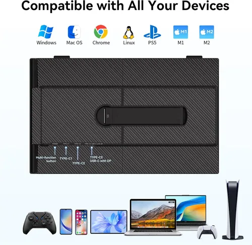 Miniatura 9 de Extensor de pantalla para portátil de 14 pulgadas, monitor portátil ultrafino y ligero FHD 1080P IPS, pantalla de viaje para portátiles de 13-17.3