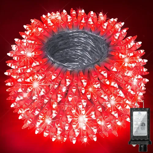 Miniatura 8 de Paquete de 2 Total 200 Pies 600 Luces LED de Navidad en Cadena, Luces de Árbol de Hadas Blanco Frío Conectables, 8 Modos y Temporizador Luces
