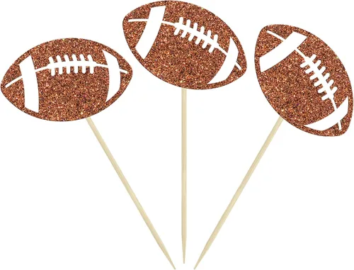 Miniatura 3 de 24 piezas de pelota de rugby para magdalenas, jugadores de fútbol, selecciones deportivas para cupcakes, temática de deportes de rugby, baby shower