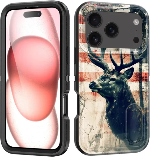 Miniatura 32 de Funda para iPhone Air con soporte integrado, a prueba de golpes, polvo y caídas, 3 capas, grado militar, funda protectora para iPhone Air de 6.5