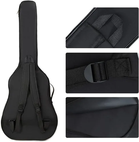 Miniatura 2 de Evil Hair Mochila acolchada para guitarra acústica de 41 pulgadas, resistente al agua, bolsa de concierto gruesa, cubierta suave, bolsa