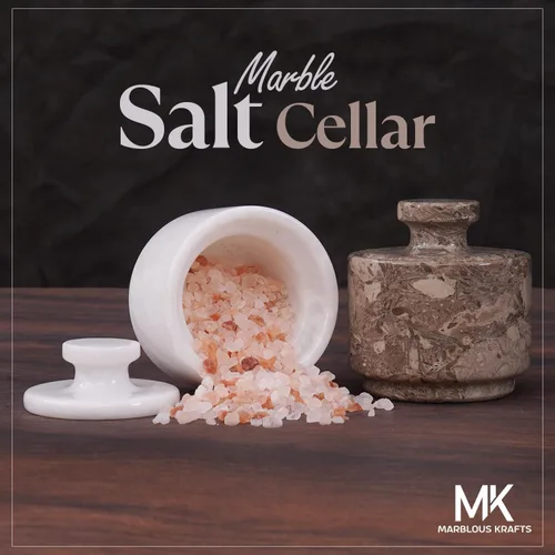 Miniatura 5 de Salero de mármol con tapa de 3 pulgadas, contenedores celtas blancos y oceánicos de sal y pimienta para el hogar y la cocina, cuencos de sal