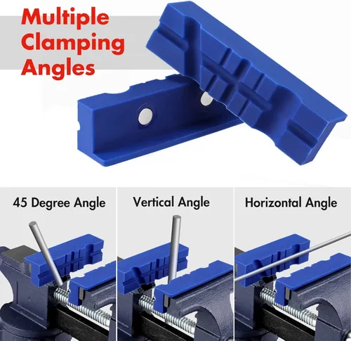 Miniatura 4 de WORKPRO 2 pares de almohadillas para mordazas de tornillo de banco de 4-1/2", fundas protectoras magnéticas de TPU para mordazas de tornillo