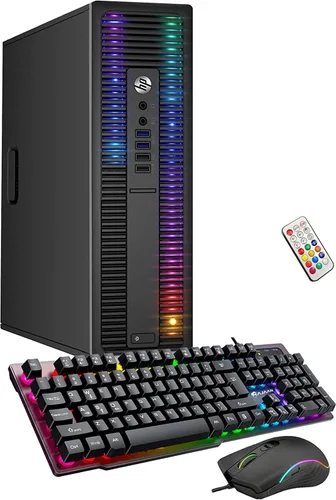 Miniatura 9 de HP EliteDesk - Computadora con luces RGB de escritorio, procesador AMD serie A, 16 GB de RAM, 1 TB SSD, Windows 11 de 64 bits, Wi-Fi, teclado