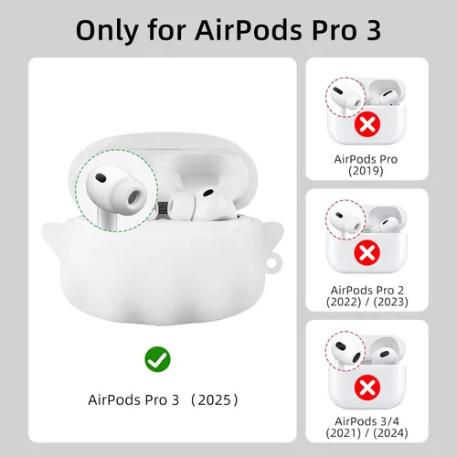 Miniatura 3 de Funda para AirPods Pro 3 2025, bonita y luminosa y divertida funda de fantasma 3D diseñada para Apple AirPods Pro de 3ª generación, funda