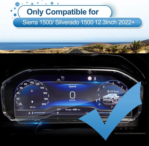 Miniatura 2 de Protector de pantalla GMC Sierra 1500 2022-2026, para Protector de pantalla Silverado 1500 2022-2026, panel de instrumentos de 12.3 pulgadas, vidrio