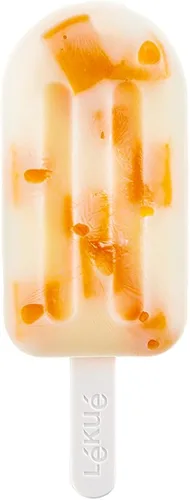 Miniatura 2 de Lékué - Juego de 4 moldes grandes apilables para paletas + palos y tapas, paletas de hielo caseras y aperitivos congelados, silicona de platino